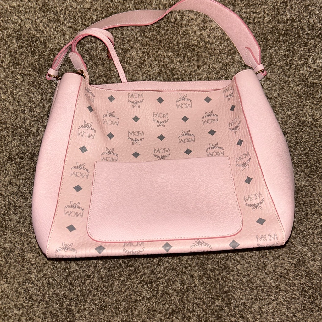 Mcm Light Pink Logo Shoulder Bag